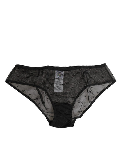 Dolce & Gabbana Black Sheer Mesh Lace Polka Dot Logo Underwear – IT2 | S par Dolce & Gabbana | Disponible sur Sandy Store ByNet
