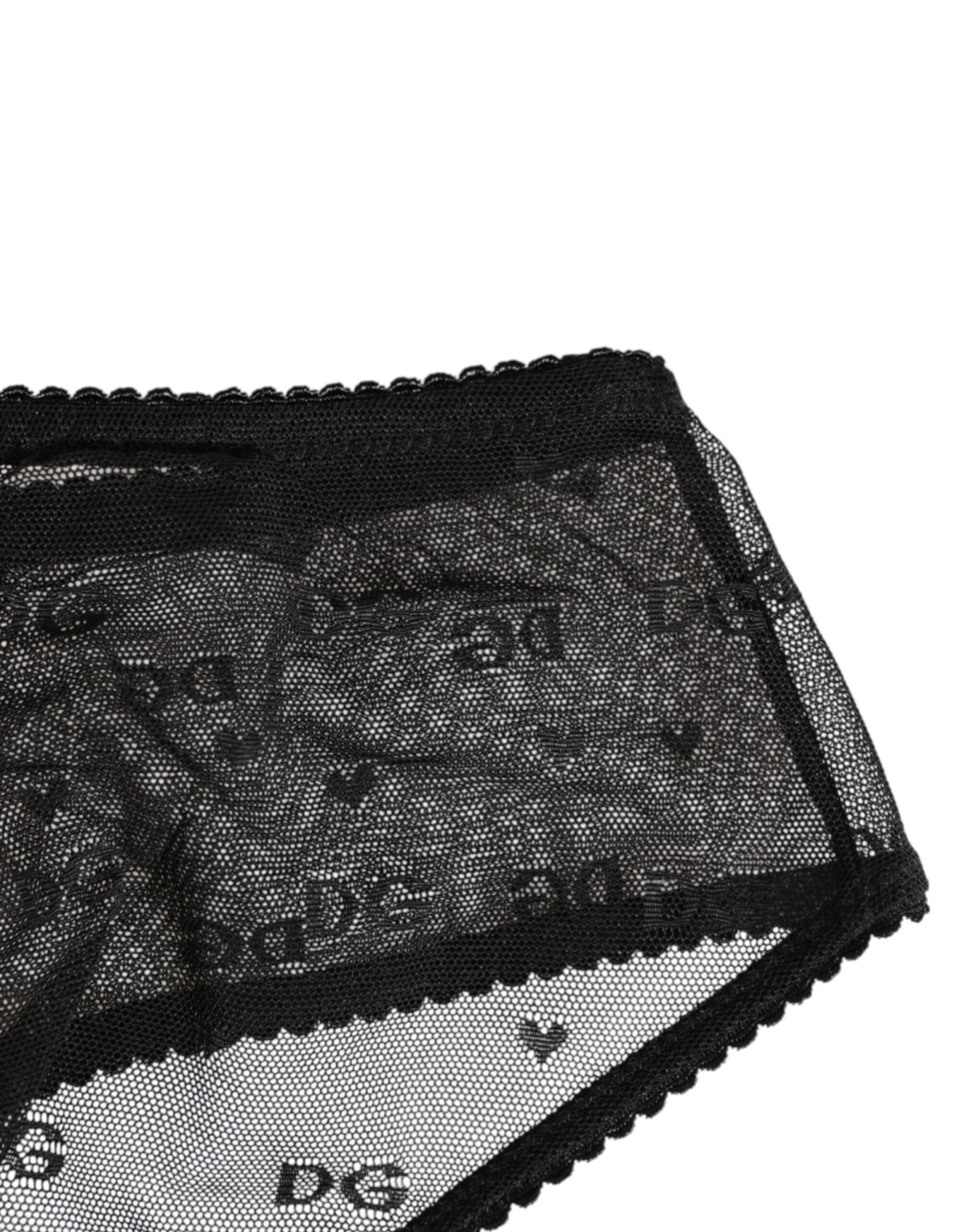 Dolce & Gabbana Black Sheer Mesh Lace Polka Dot Logo Underwear – IT2 | S par Dolce & Gabbana | Disponible sur Sandy Store ByNet