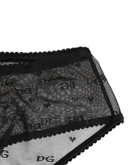 Dolce & Gabbana Black Sheer Mesh Lace Polka Dot Logo Underwear – IT2 | S par Dolce & Gabbana | Disponible sur Sandy Store ByNet