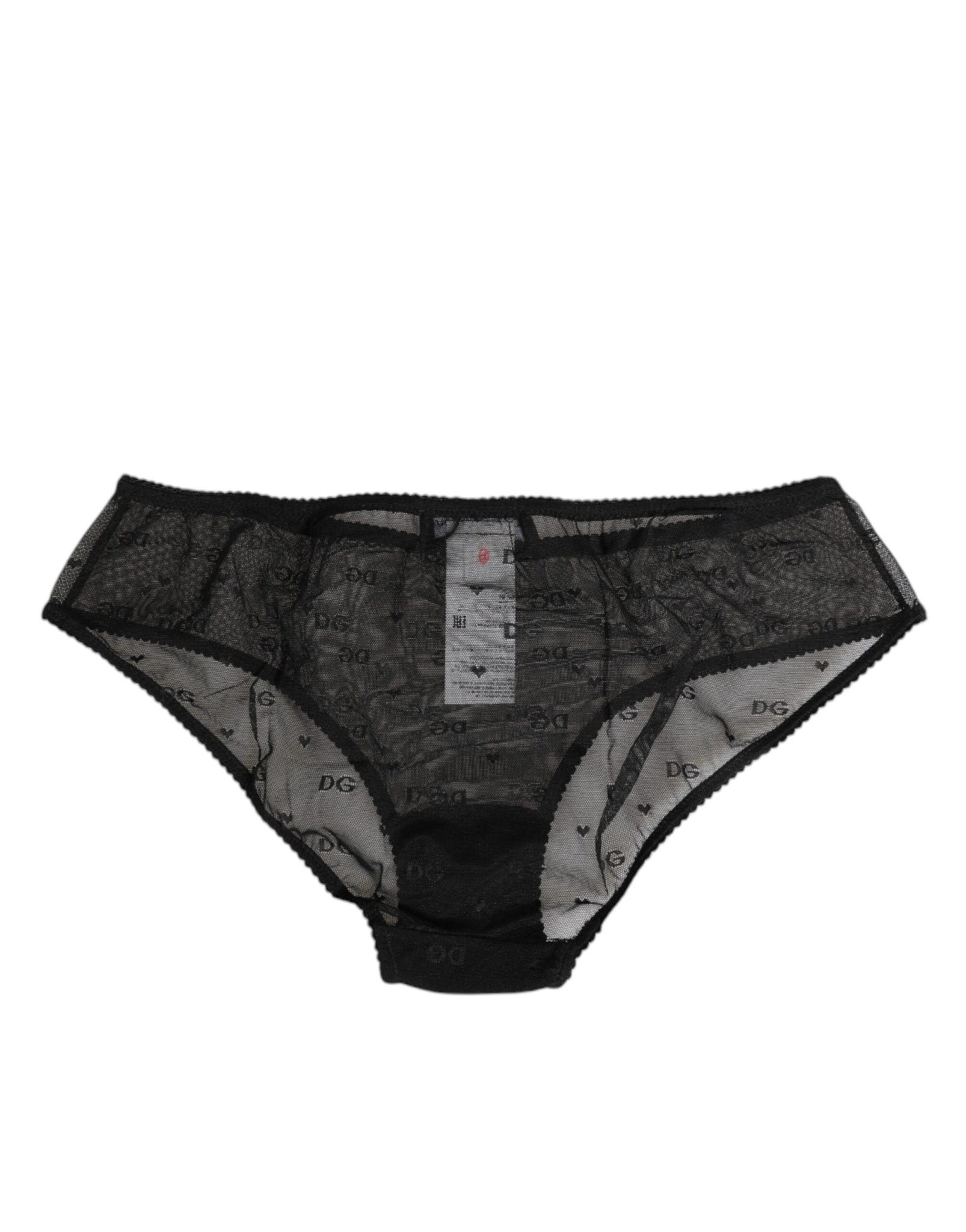 Dolce & Gabbana Black Sheer Mesh Lace Polka Dot Logo Underwear – IT2 | S par Dolce & Gabbana | Disponible sur Sandy Store ByNet