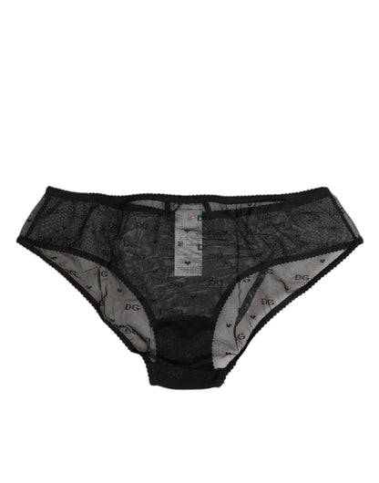 Dolce & Gabbana Black Sheer Mesh Lace Polka Dot Logo Underwear – IT2 | S par Dolce & Gabbana | Disponible sur Sandy Store ByNet