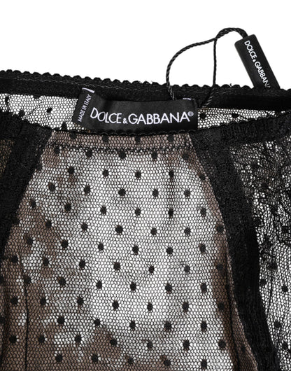 Dolce & Gabbana Black Sheer Polka Dot Lace High Waist Underwear – IT2 | S par Dolce & Gabbana | Disponible sur Sandy Store ByNet