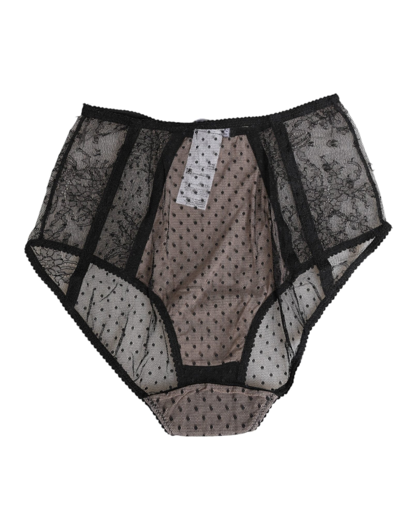Dolce & Gabbana Black Sheer Polka Dot Lace High Waist Underwear – IT2 | S par Dolce & Gabbana | Disponible sur Sandy Store ByNet