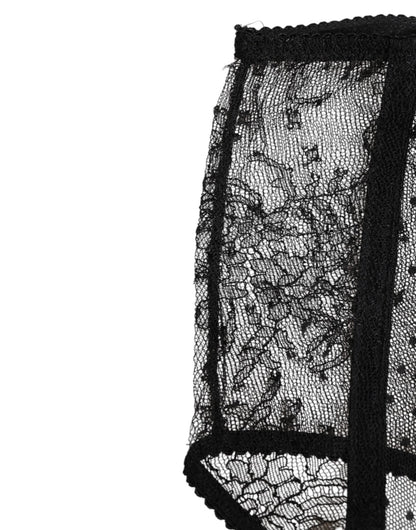 Dolce & Gabbana Black Sheer Polka Dot Lace High Waist Underwear – IT2 | S par Dolce & Gabbana | Disponible sur Sandy Store ByNet