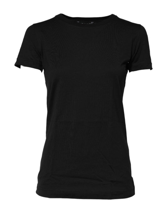 Dolce & Gabbana Black Short Sleeves Crew Neck Top T-shirt – IT38 | XS par Dolce & Gabbana | Disponible sur Sandy Store ByNet