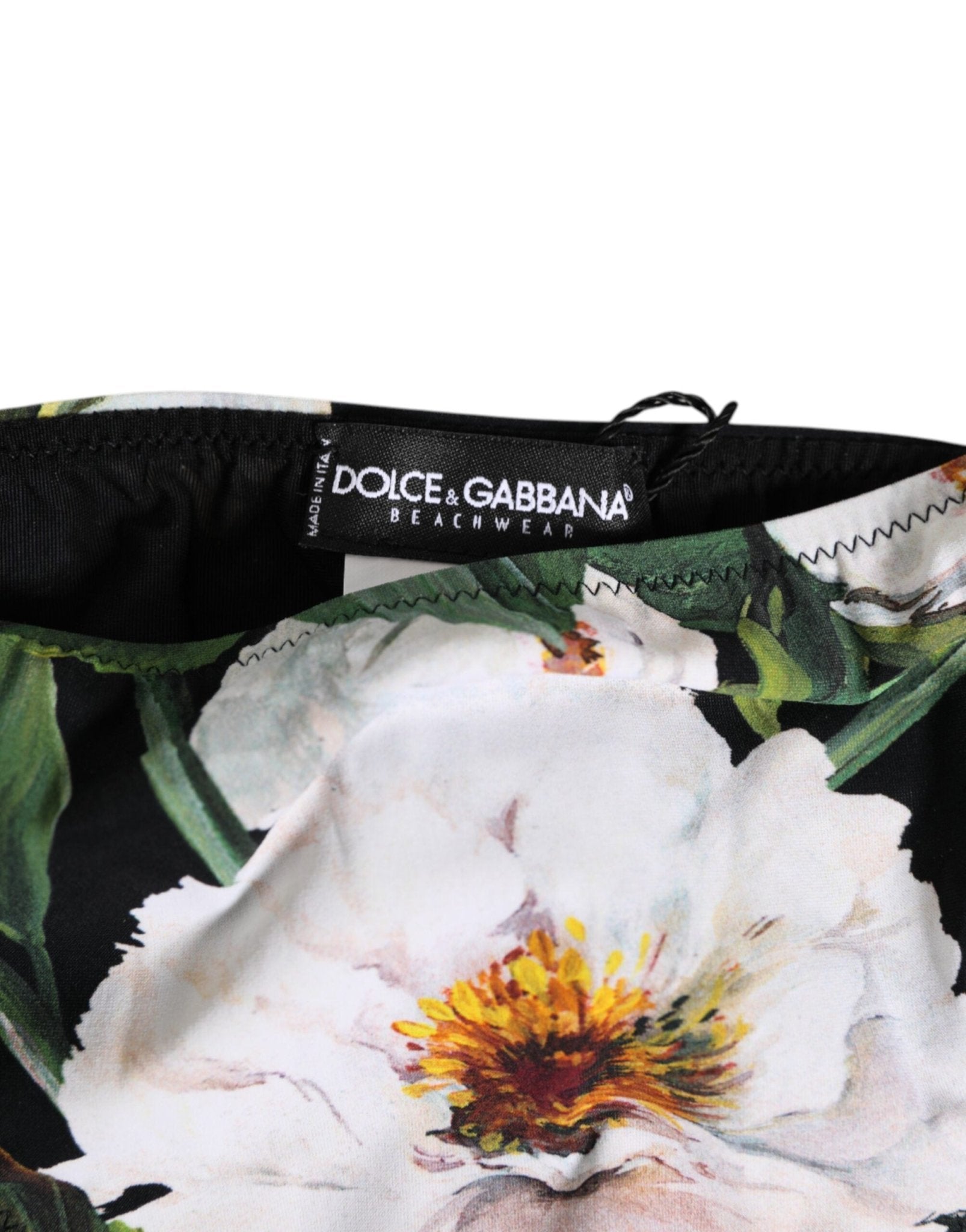 Dolce & Gabbana Black Side Tie Floral Bikini Bottom Swimwear – IT2 | S par Dolce & Gabbana | Disponible sur Sandy Store ByNet