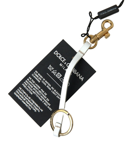 Dolce & Gabbana Black Silicone DG Logo Gold Brass Keychain – par Dolce & Gabbana | Disponible sur Sandy Store ByNet