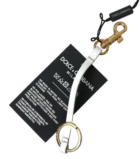 Dolce & Gabbana Black Silicone DG Logo Gold Brass Keychain – par Dolce & Gabbana | Disponible sur Sandy Store ByNet
