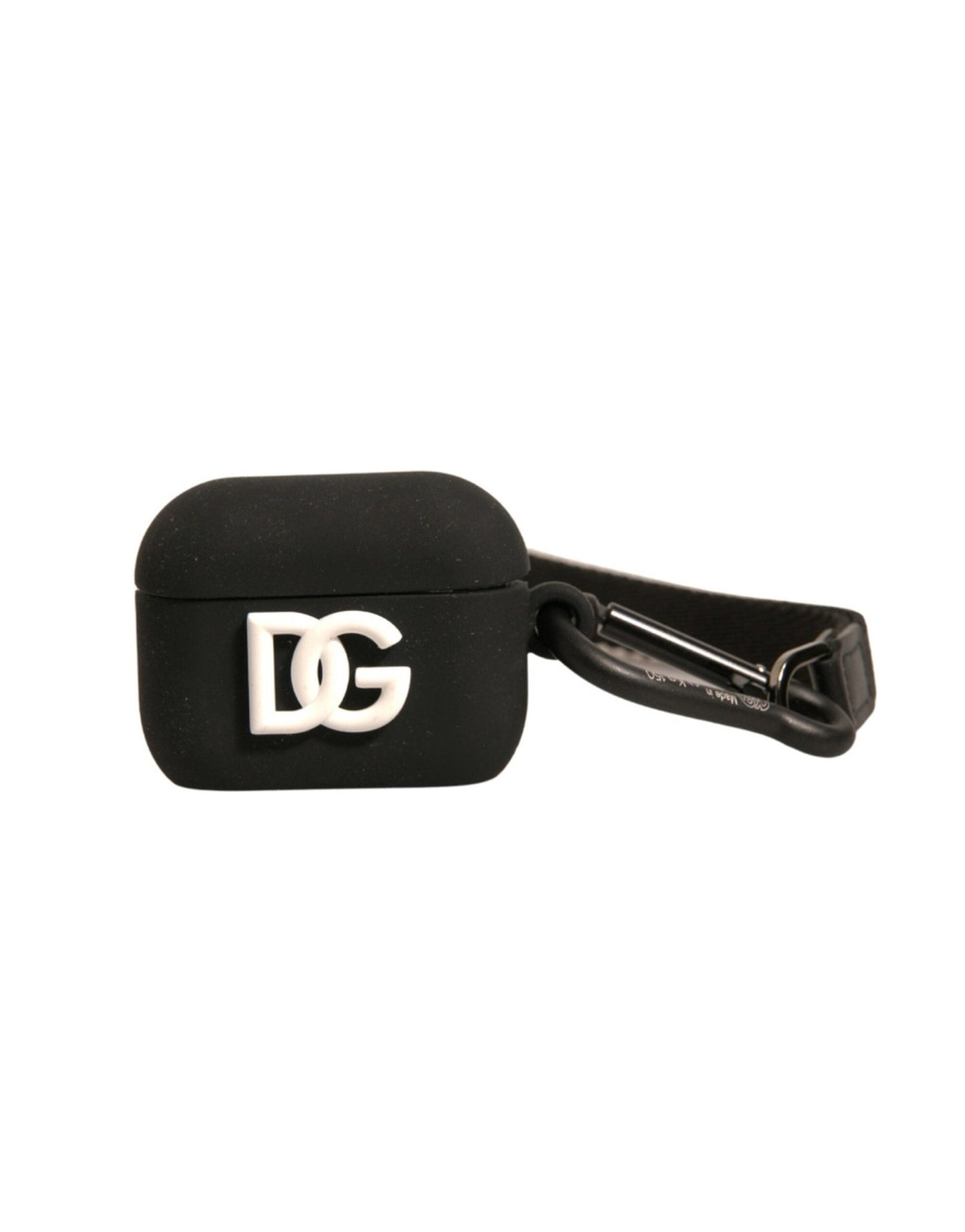 Dolce & Gabbana Black Silicone Rubber Logo Embossed Airpods Case – par Dolce & Gabbana | Disponible sur Sandy Store ByNet