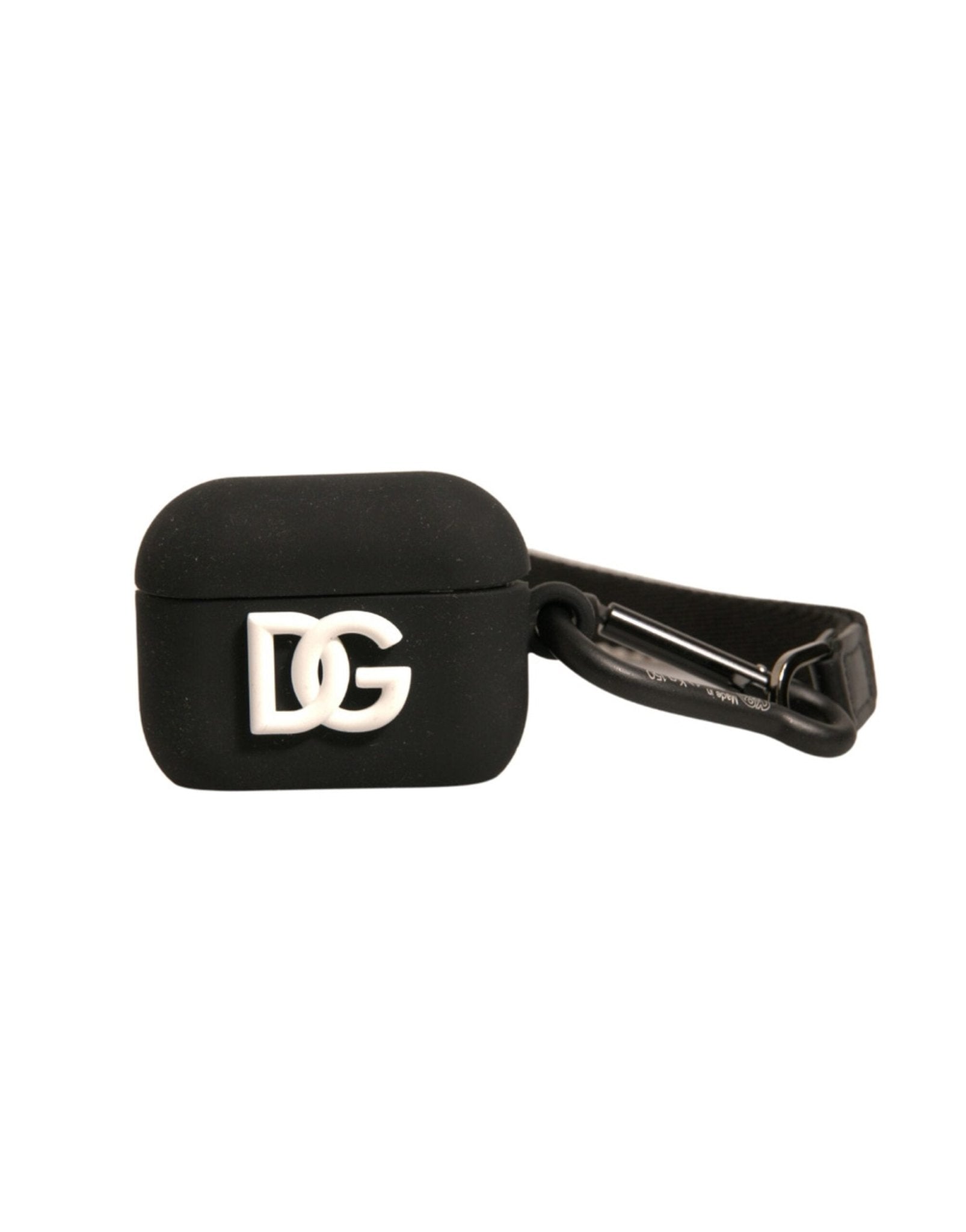 Dolce & Gabbana Black Silicone Rubber Logo Embossed Airpods Case – par Dolce & Gabbana | Disponible sur Sandy Store ByNet