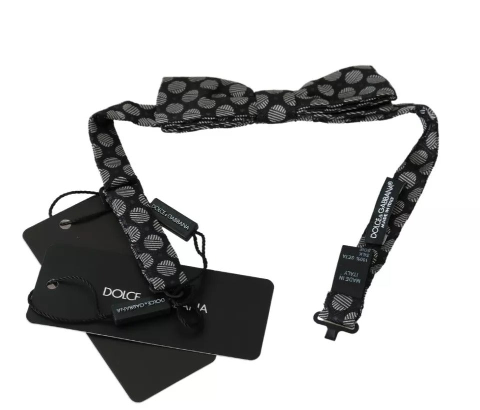 Dolce & Gabbana Black Silk Circles Men Necktie Bow Tie – par Dolce & Gabbana | Disponible sur Sandy Store ByNet