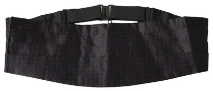 Dolce & Gabbana Black Silk Dotted Waist Tuxedo Belt Cummerbund – par Dolce & Gabbana | Disponible sur Sandy Store ByNet