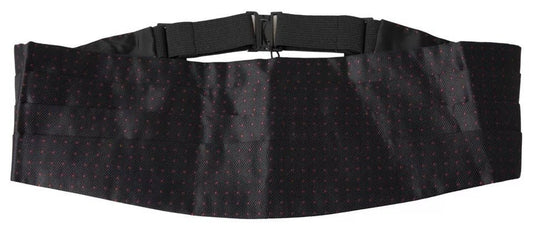 Dolce & Gabbana Black Silk Dotted Waist Tuxedo Belt Cummerbund - Sandy Store ByNet