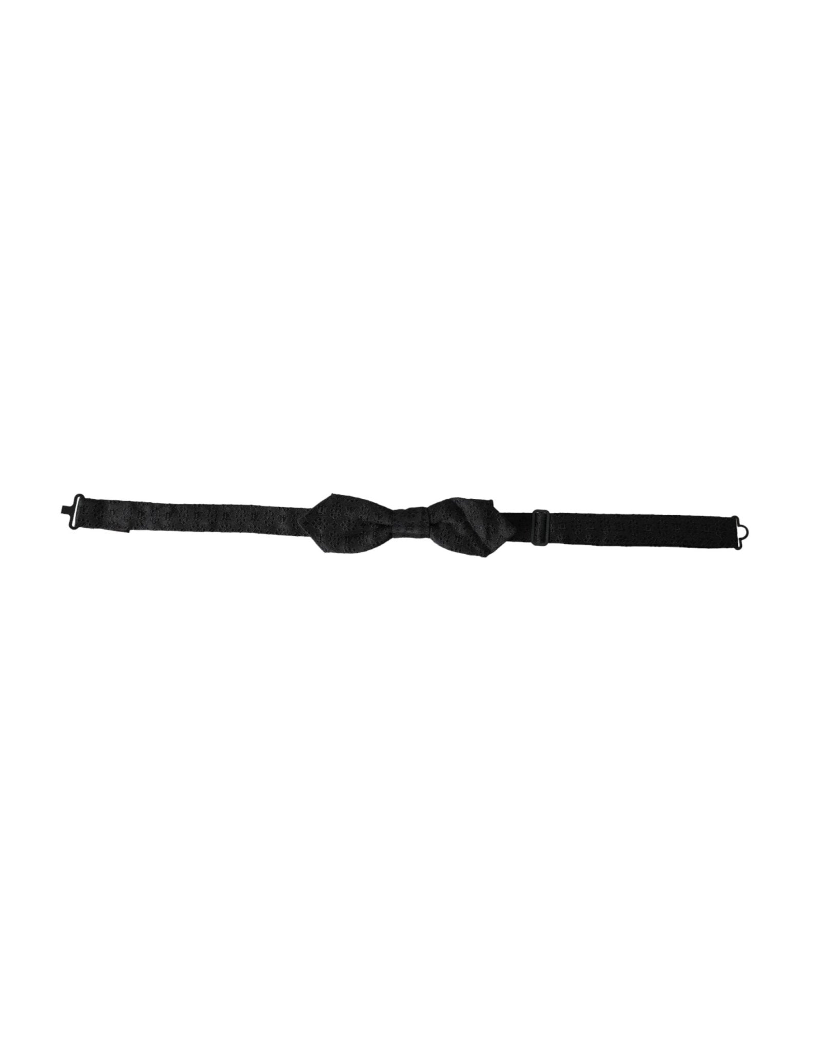 Dolce & Gabbana Black Silk Fantasy Adjustable Neck Men Bow Tie – par Dolce & Gabbana | Disponible sur Sandy Store ByNet