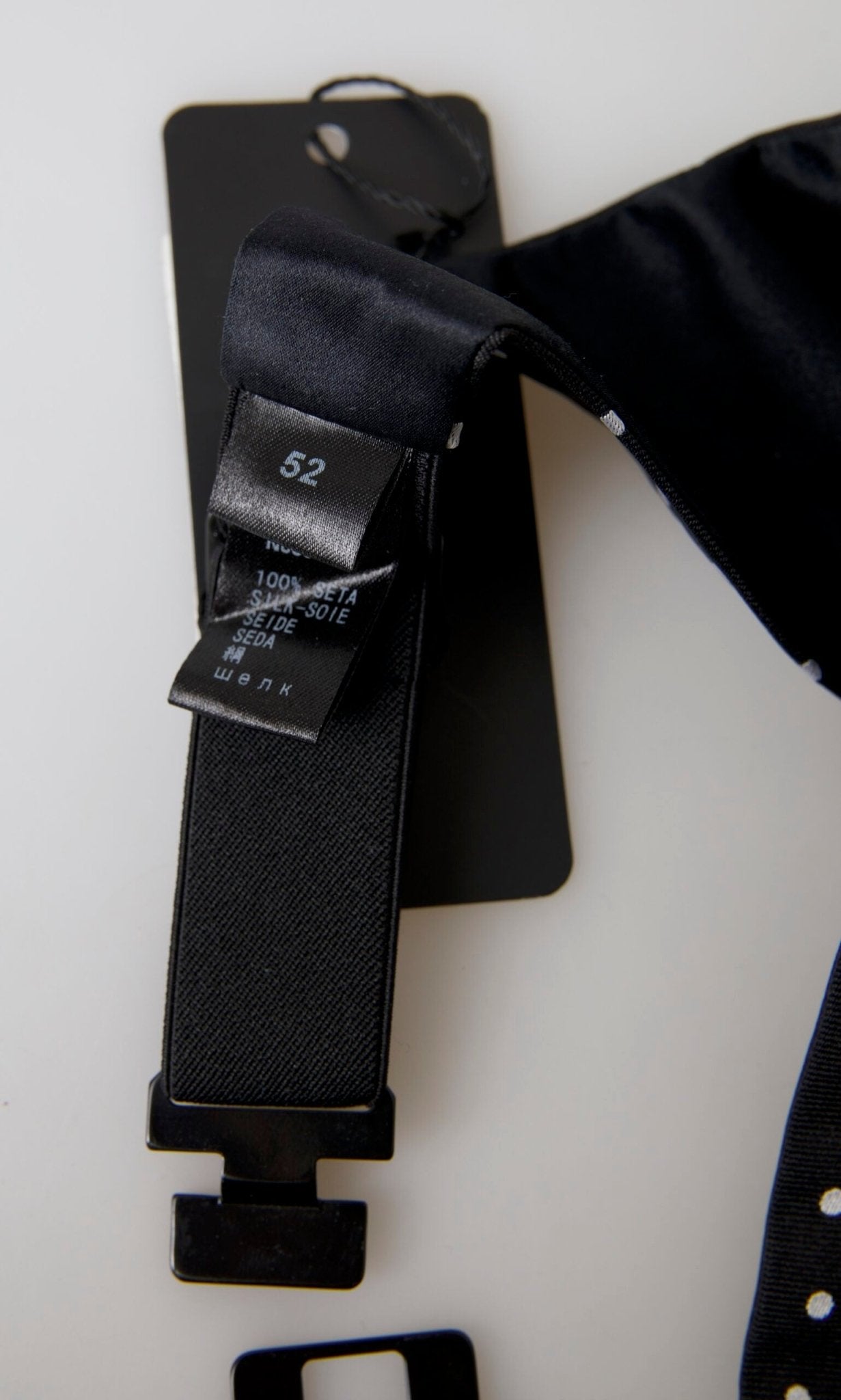 Dolce & Gabbana Black Silk Polka Waist Tuxedo Belt Cummerbund – IT52 | L par Dolce & Gabbana | Disponible sur Sandy Store ByNet