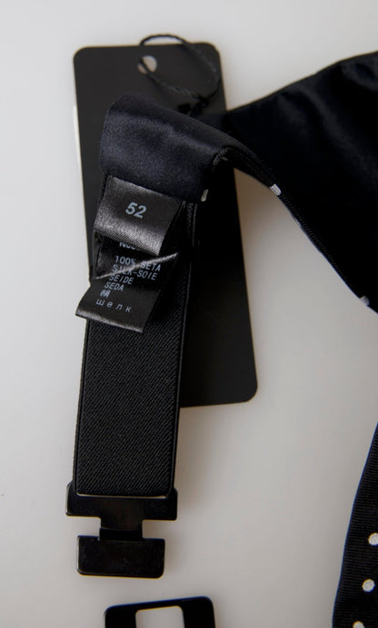 Dolce & Gabbana Black Silk Polka Waist Tuxedo Belt Cummerbund – IT52 | L par Dolce & Gabbana | Disponible sur Sandy Store ByNet