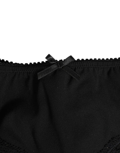 Dolce & Gabbana Black Silk Satin Floral Lace Panty Brief Underwear – IT1 | XS par Dolce & Gabbana | Disponible sur Sandy Store ByNet