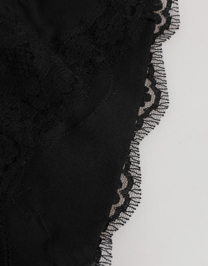 Dolce & Gabbana Black Silk Satin Floral Lace Panty Brief Underwear – IT1 | XS par Dolce & Gabbana | Disponible sur Sandy Store ByNet