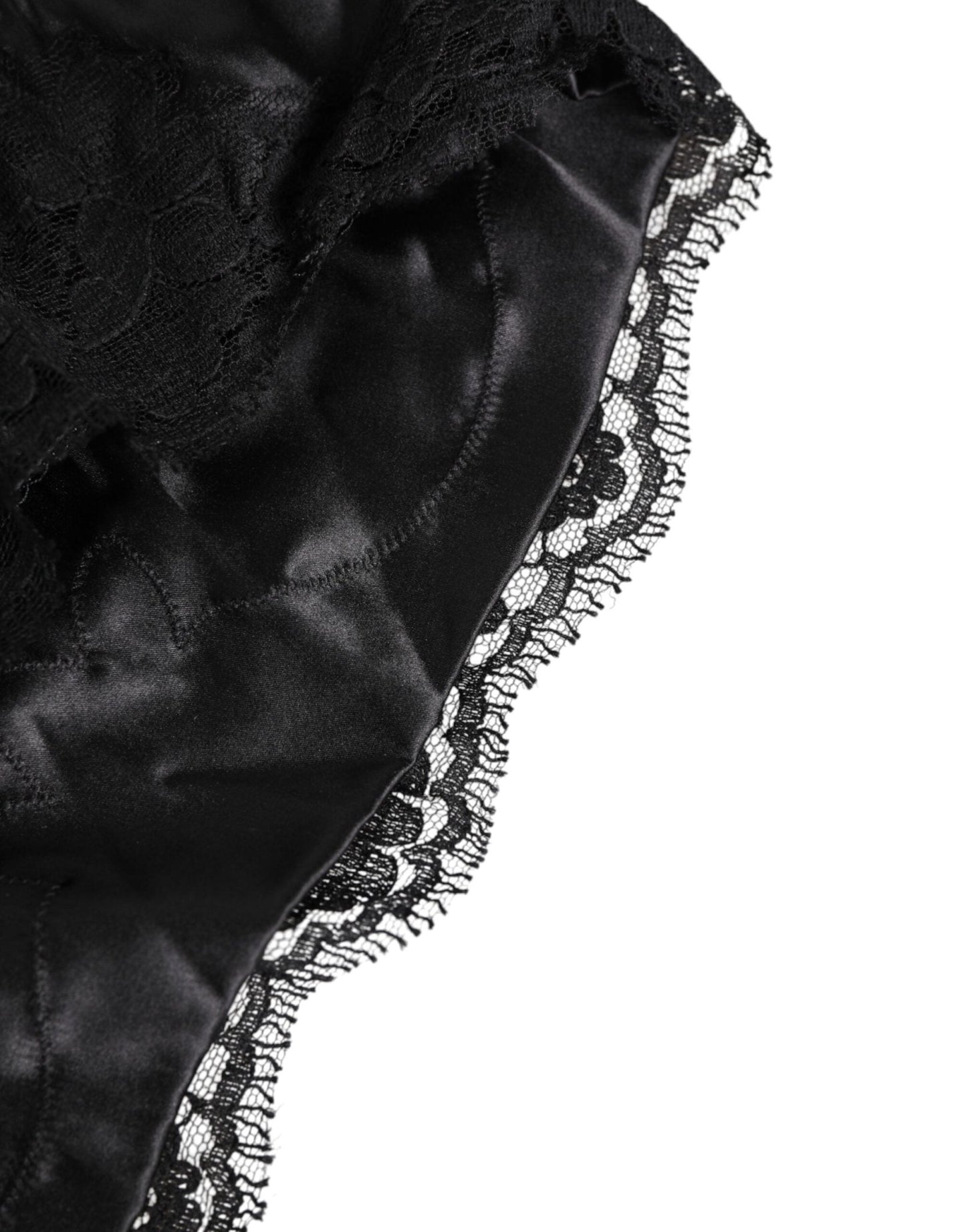 Dolce & Gabbana Black Silk Satin Lace Trim Panty Underwear – IT2 | S par Dolce & Gabbana | Disponible sur Sandy Store ByNet