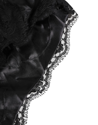 Dolce & Gabbana Black Silk Satin Lace Trim Panty Underwear – IT2 | S par Dolce & Gabbana | Disponible sur Sandy Store ByNet
