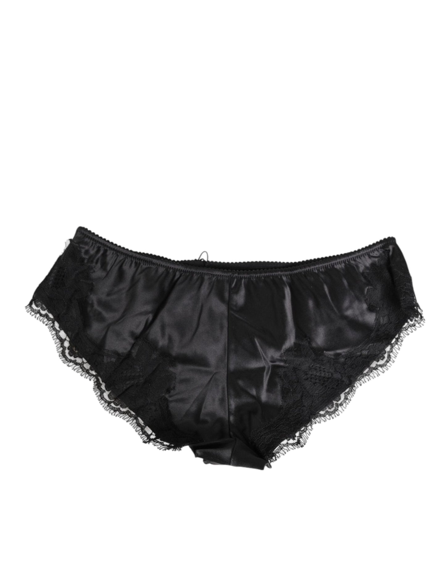 Dolce & Gabbana Black Silk Satin Lace Trim Panty Underwear – IT2 | S par Dolce & Gabbana | Disponible sur Sandy Store ByNet