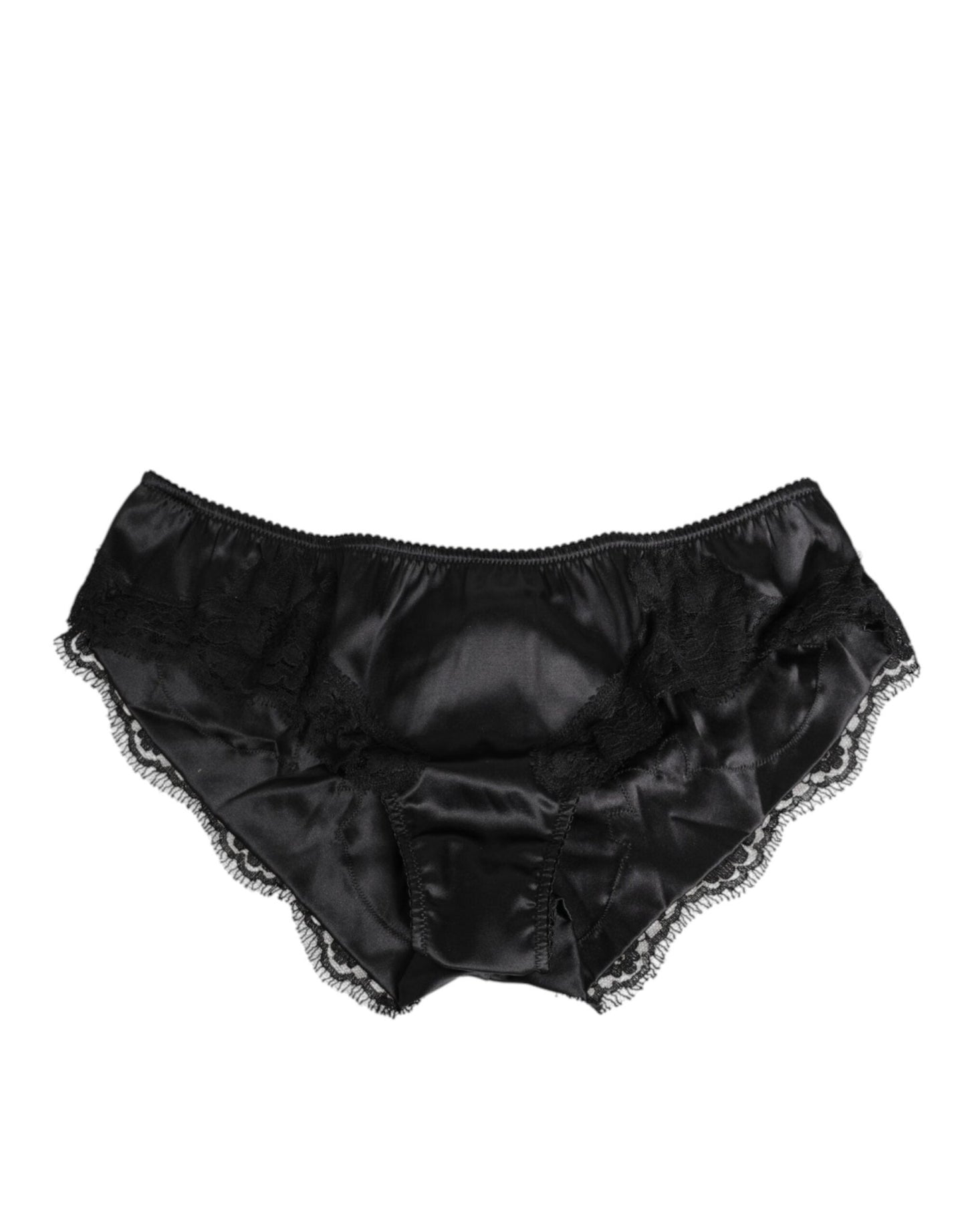 Dolce & Gabbana Black Silk Satin Lace Trim Panty Underwear – IT2 | S par Dolce & Gabbana | Disponible sur Sandy Store ByNet