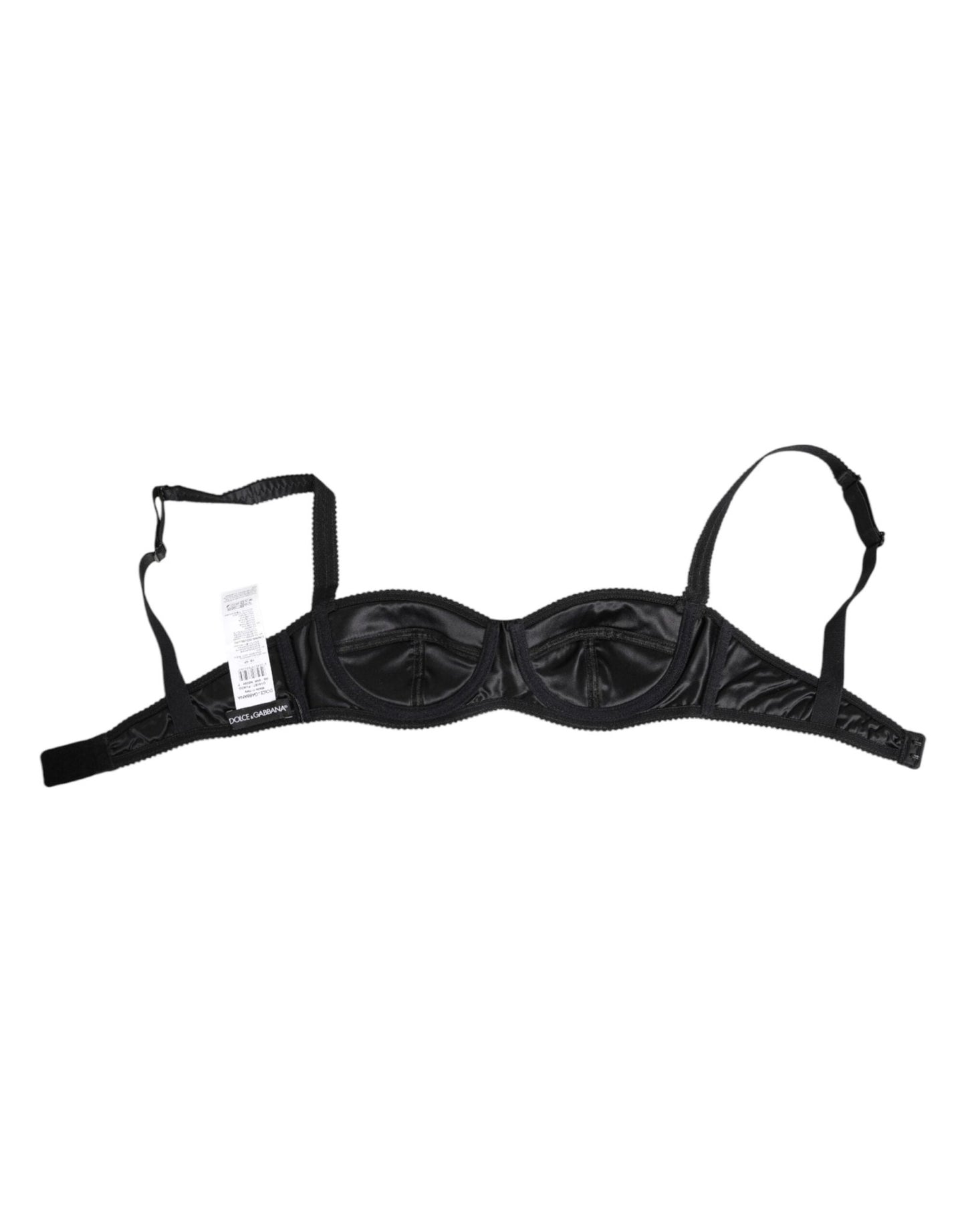 Dolce & Gabbana Black Silk Satin Wireless Lingerie Bra Underwear – IT1 | XS par Dolce & Gabbana | Disponible sur Sandy Store ByNet