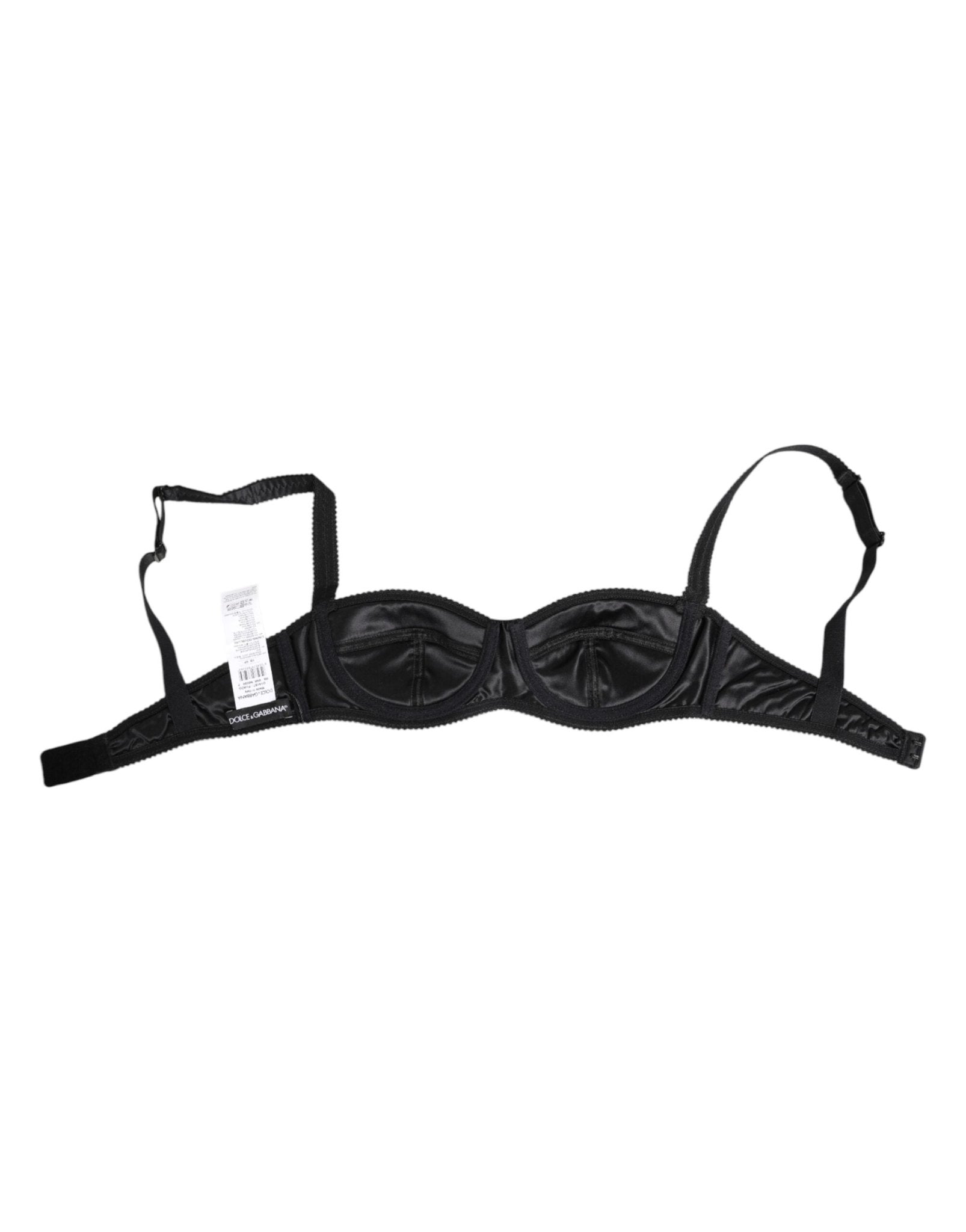 Dolce & Gabbana Black Silk Satin Wireless Lingerie Bra Underwear – IT1 | XS par Dolce & Gabbana | Disponible sur Sandy Store ByNet