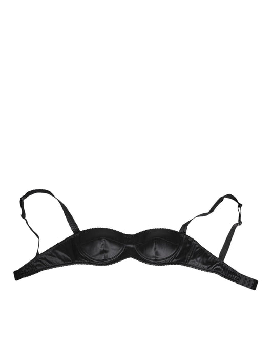 Dolce & Gabbana Black Silk Satin Wireless Lingerie Bra Underwear – IT1 | XS par Dolce & Gabbana | Disponible sur Sandy Store ByNet