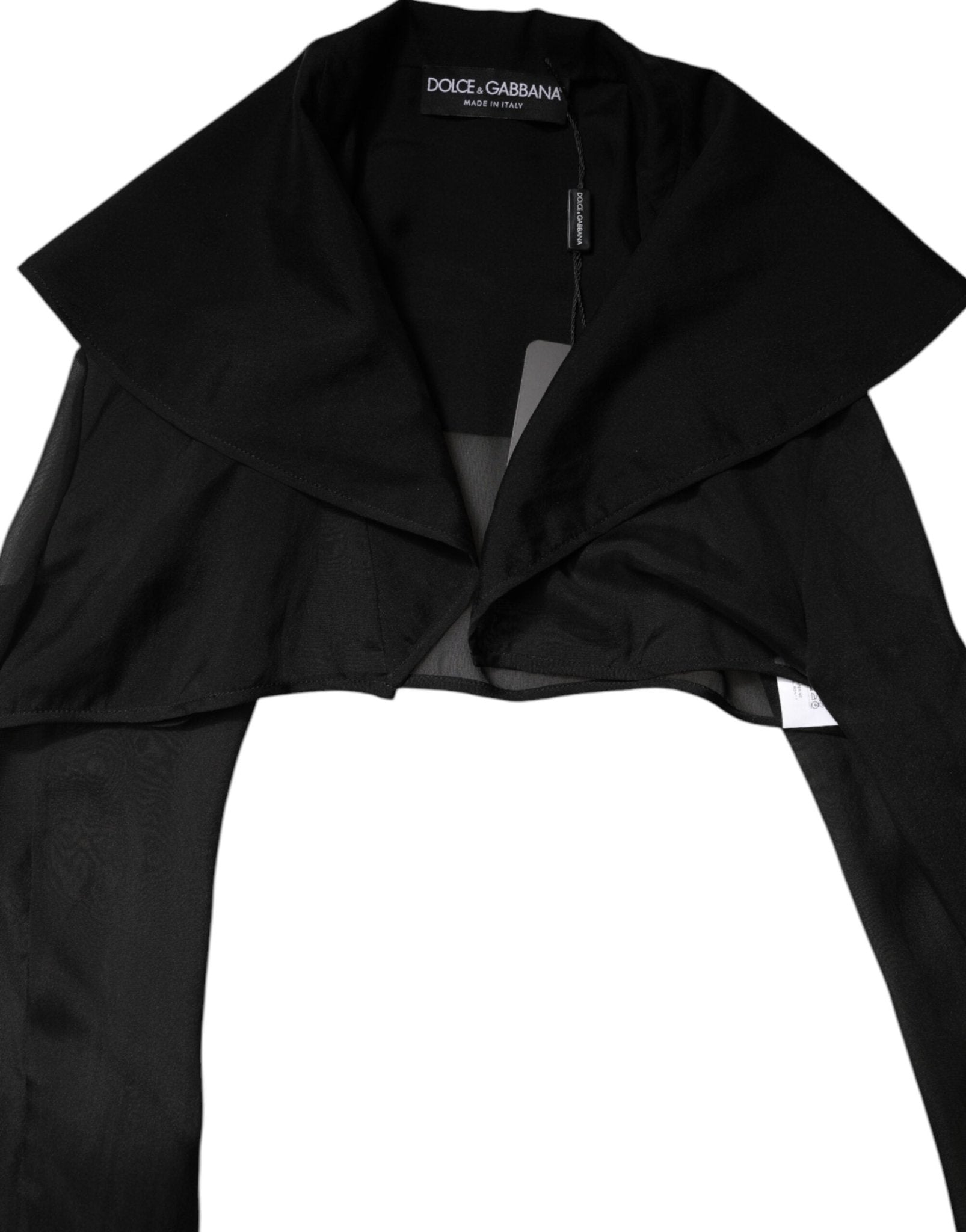 Dolce & Gabbana Black Silk Sheer Long Sleeves Blouse Top - Sandy Store ByNet