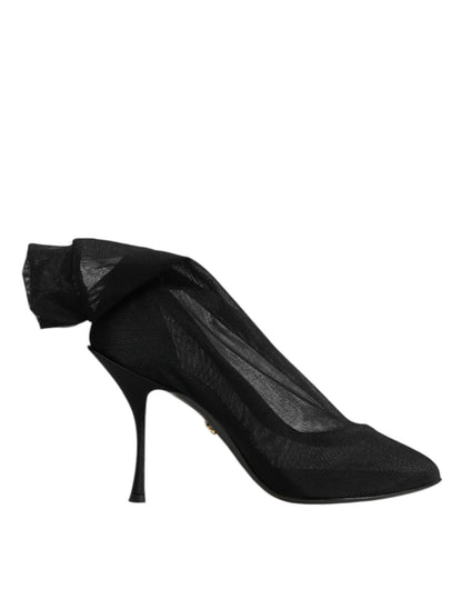 Dolce & Gabbana Black Silk Stretch Mesh Sock Boots Shoes – EU38/US7.5 par Dolce & Gabbana | Disponible sur Sandy Store ByNet