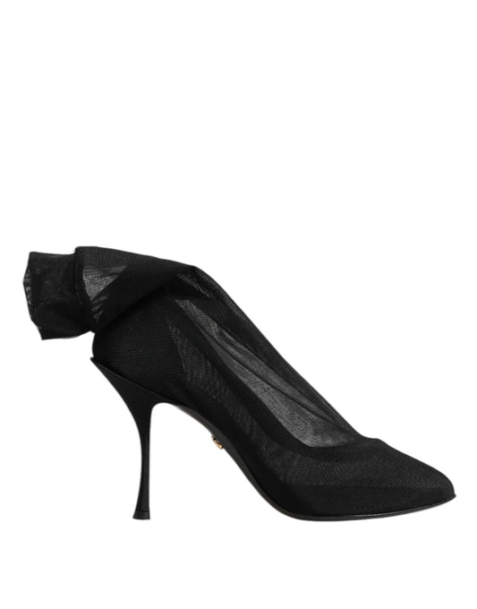 Dolce & Gabbana Black Silk Stretch Mesh Sock Boots Shoes – EU38/US7.5 par Dolce & Gabbana | Disponible sur Sandy Store ByNet