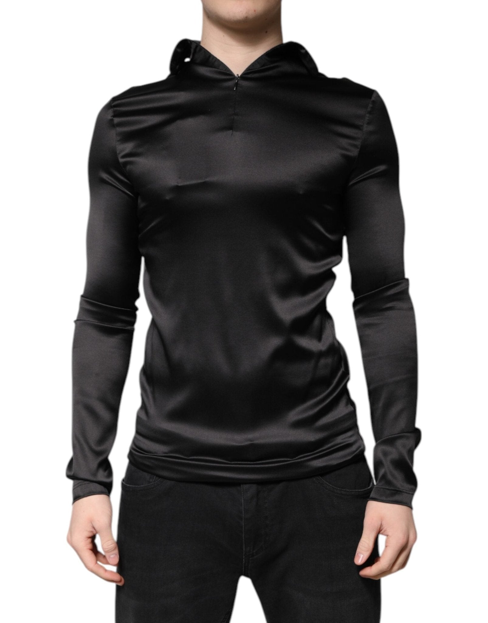 Dolce & Gabbana Black Silk Turtleneck Men Pullover Sweater – IT50 | L par Dolce & Gabbana | Disponible sur Sandy Store ByNet