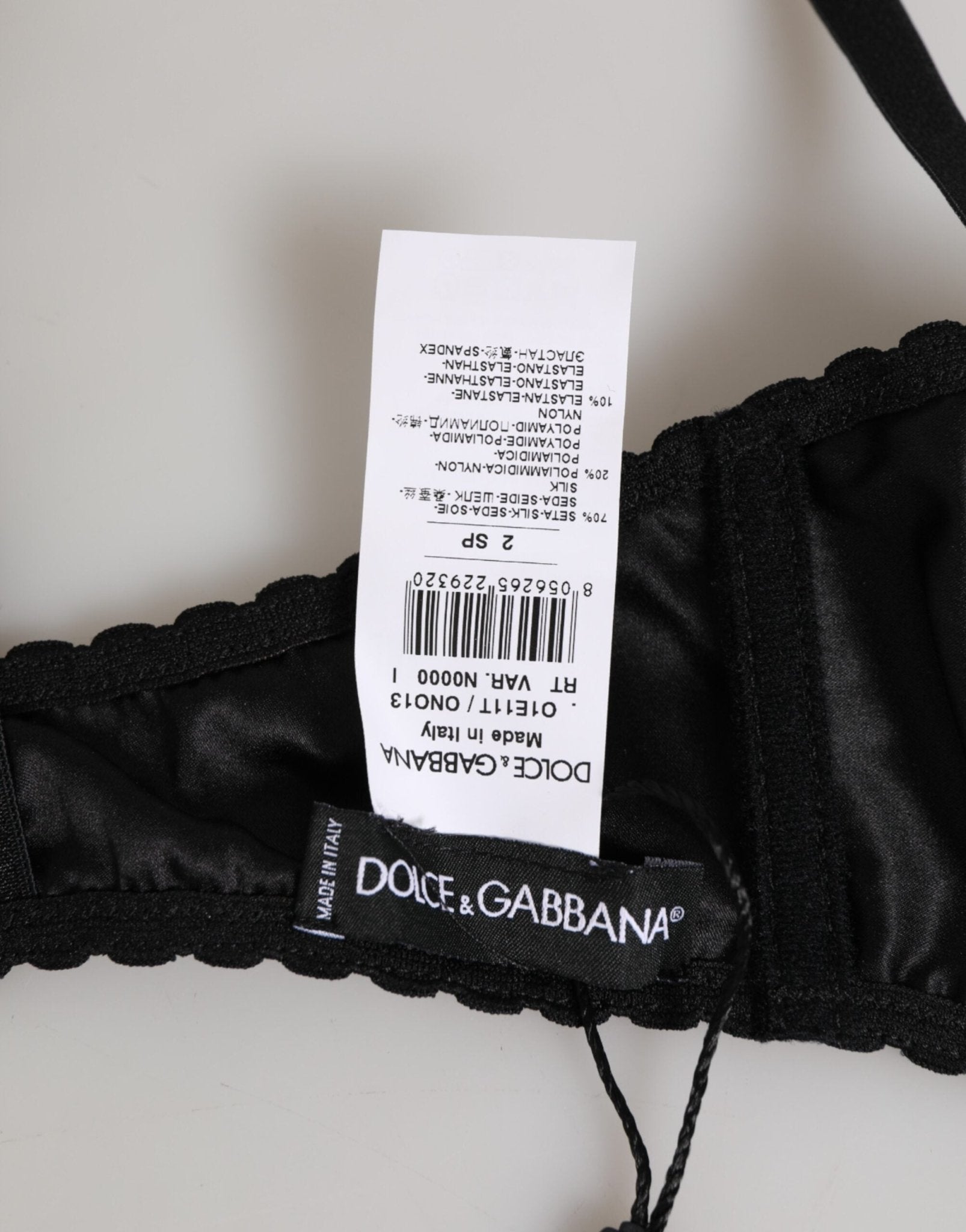 Dolce & Gabbana Black Silk Underwired Balconette Bra Underwear – IT2 | S par Dolce & Gabbana | Disponible sur Sandy Store ByNet