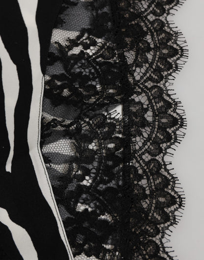 Dolce & Gabbana Black Silk Zebra Print Lace High Waist Underwear – IT2 | S par Dolce & Gabbana | Disponible sur Sandy Store ByNet