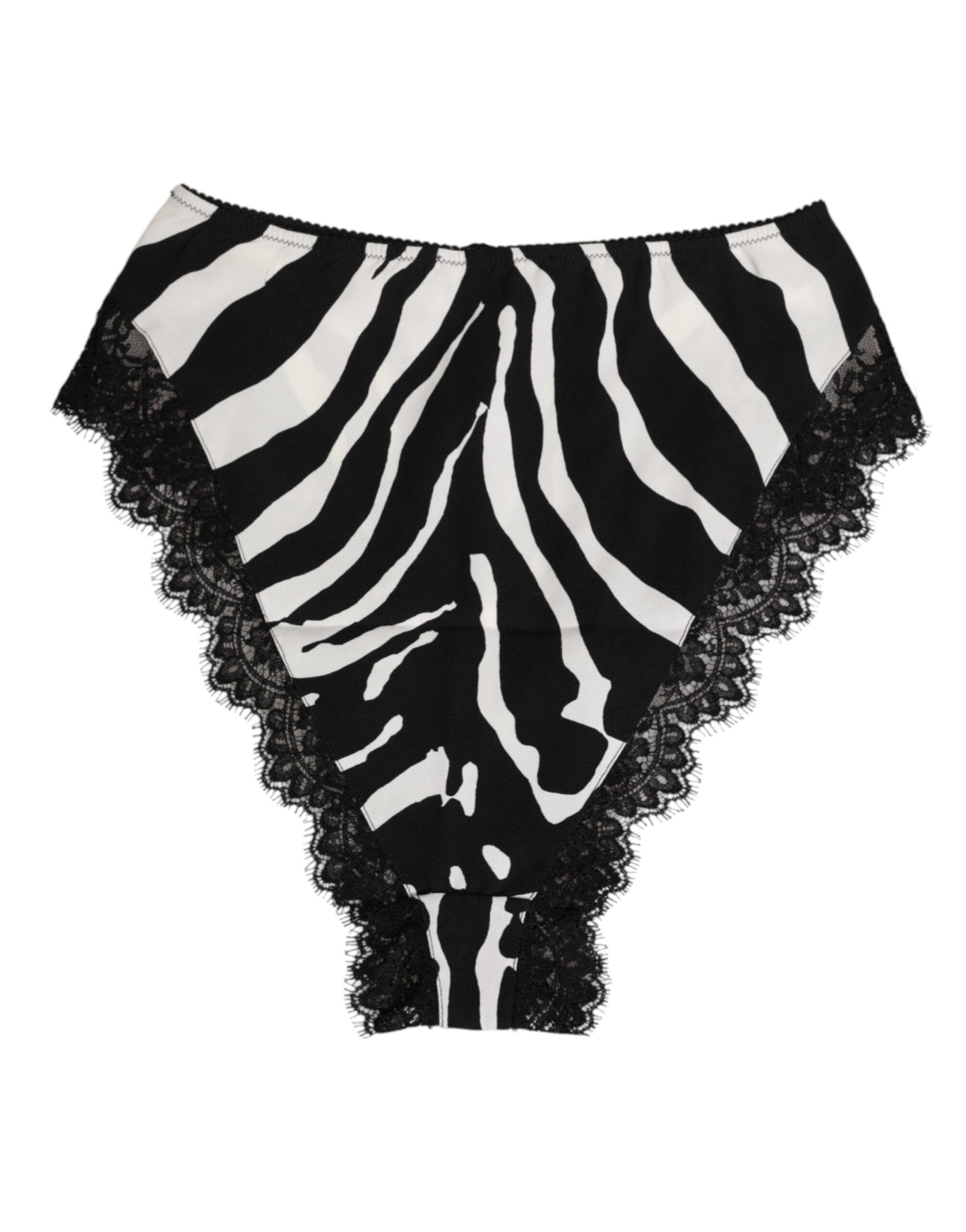 Dolce & Gabbana Black Silk Zebra Print Lace High Waist Underwear – IT2 | S par Dolce & Gabbana | Disponible sur Sandy Store ByNet