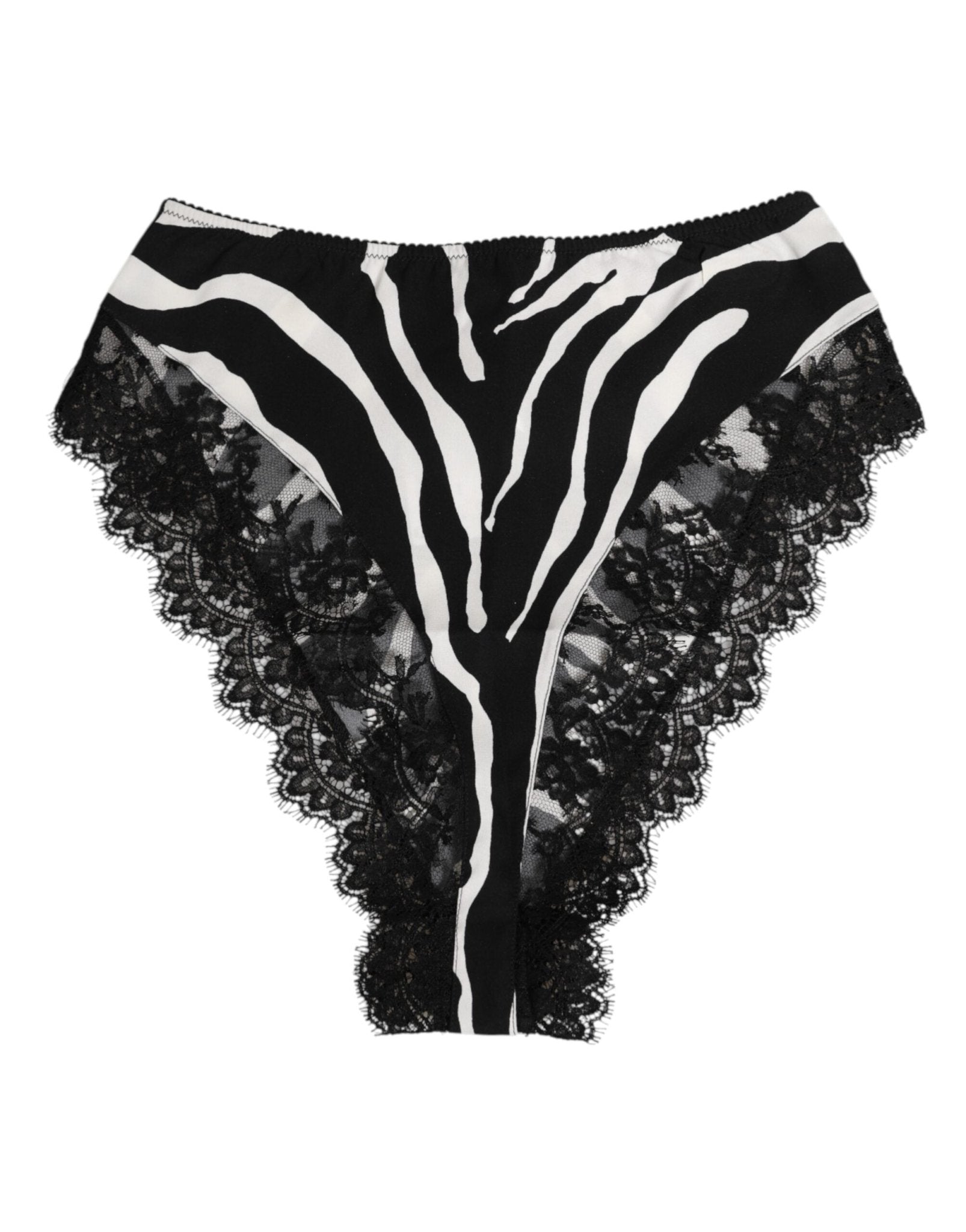 Dolce & Gabbana Black Silk Zebra Print Lace High Waist Underwear – IT2 | S par Dolce & Gabbana | Disponible sur Sandy Store ByNet