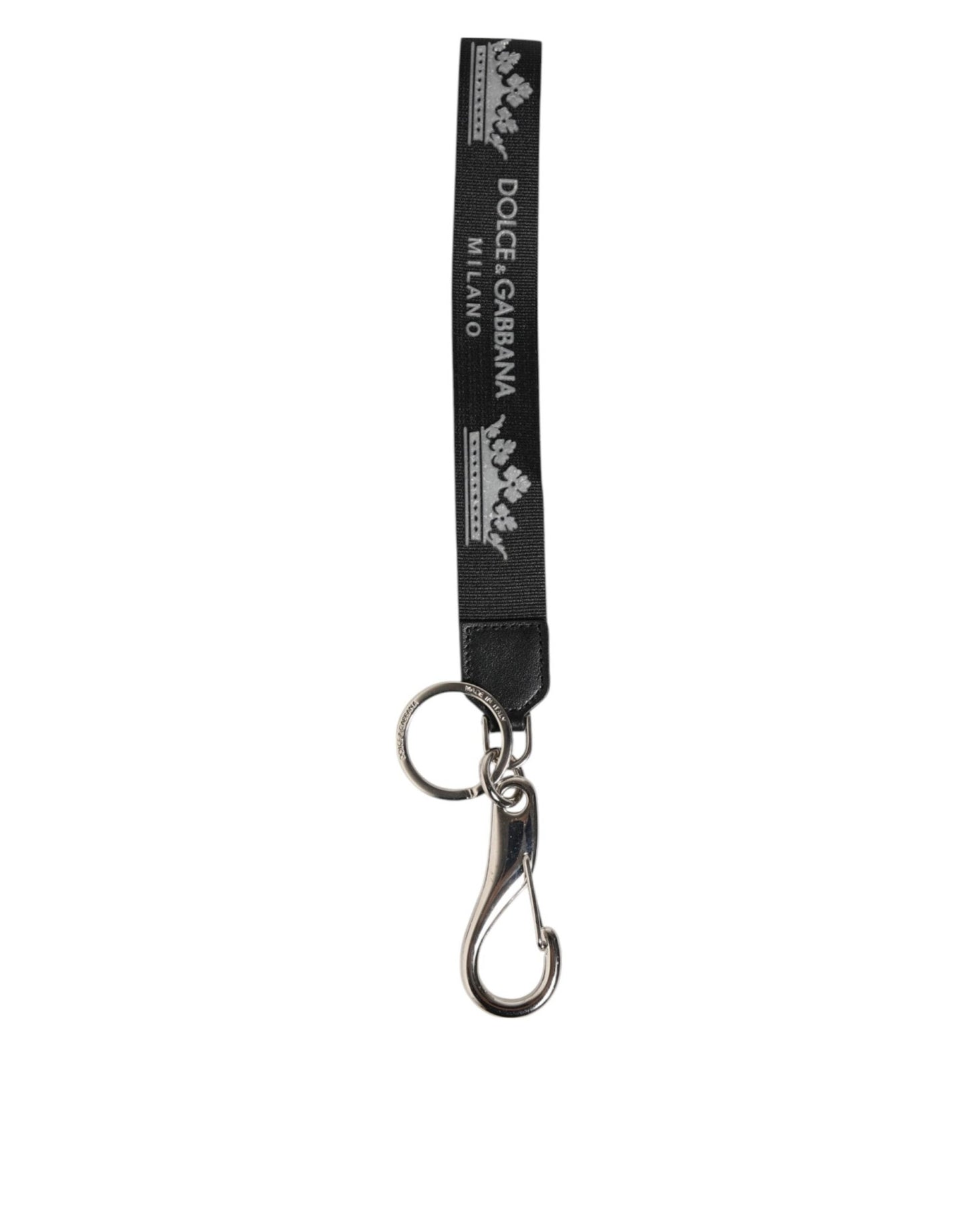 Dolce & Gabbana Black Silver Nylon DG Crown Men's Holder Keychain Keyring – par Dolce & Gabbana | Disponible sur Sandy Store ByNet