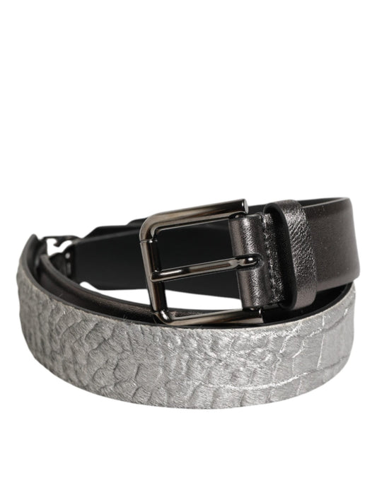 Dolce & Gabbana Black Silver Pebbled Texture Leather Buckle Men Belt – 85 cm / 34 Inches par Dolce & Gabbana | Disponible sur Sandy Store ByNet