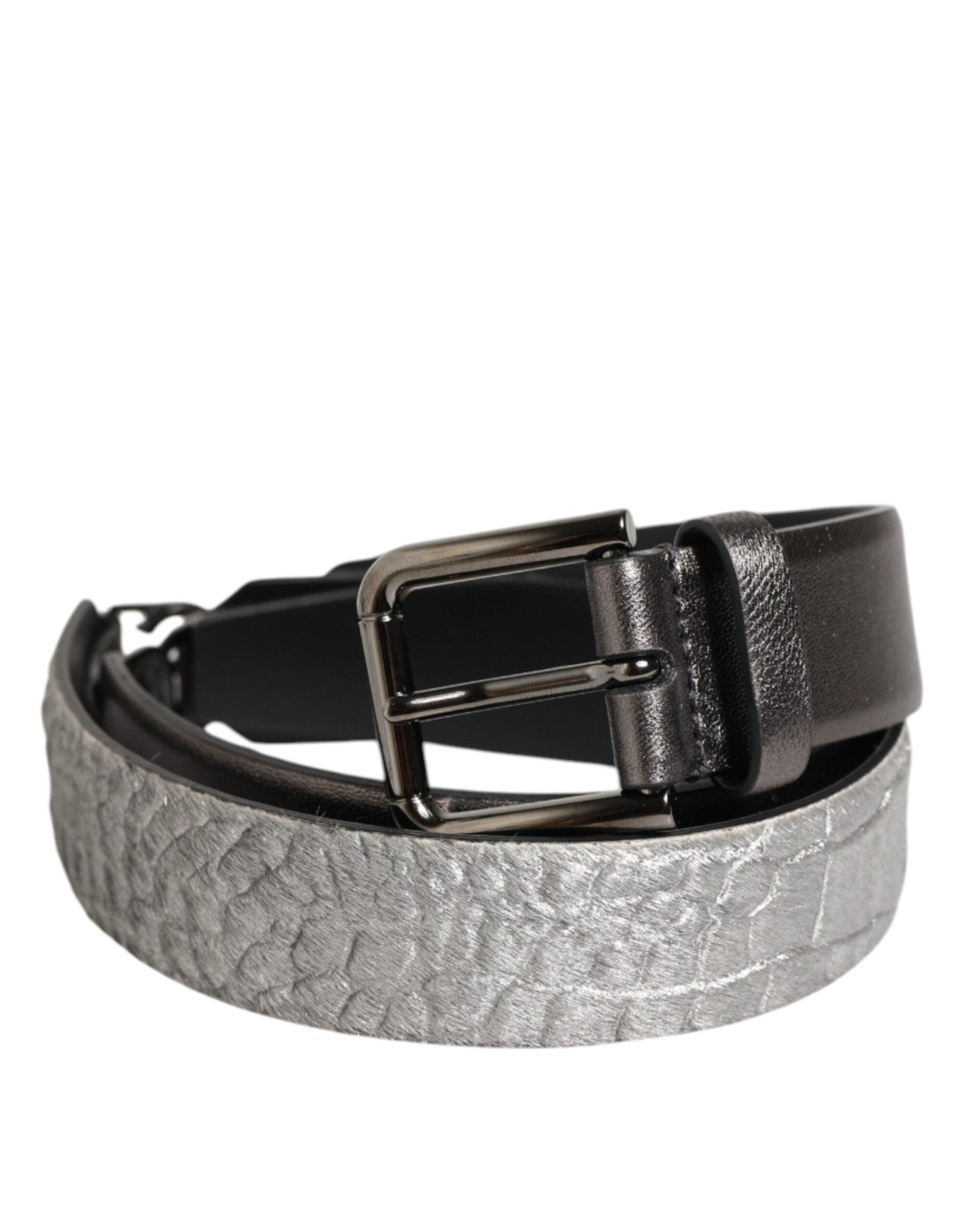 Dolce & Gabbana Black Silver Pebbled Texture Leather Buckle Men Belt – 85 cm / 34 Inches par Dolce & Gabbana | Disponible sur Sandy Store ByNet
