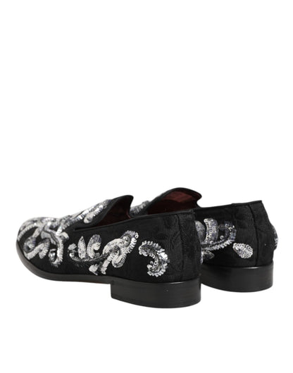 Dolce & Gabbana Black Silver Sequined Loafers Men Dress Shoes – EU44/US11 par Dolce & Gabbana | Disponible sur Sandy Store ByNet