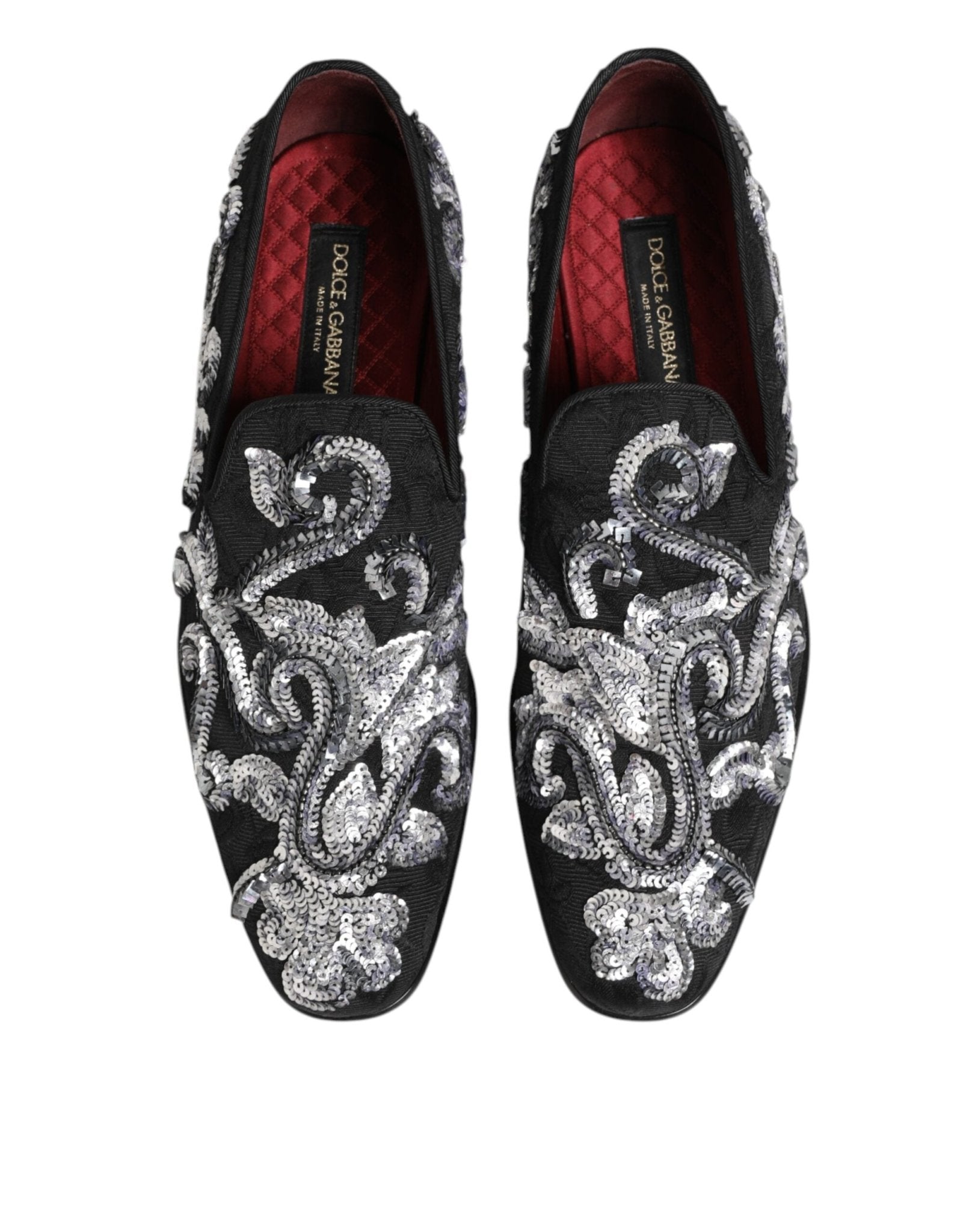 Dolce & Gabbana Black Silver Sequined Loafers Men Dress Shoes – EU44/US11 par Dolce & Gabbana | Disponible sur Sandy Store ByNet