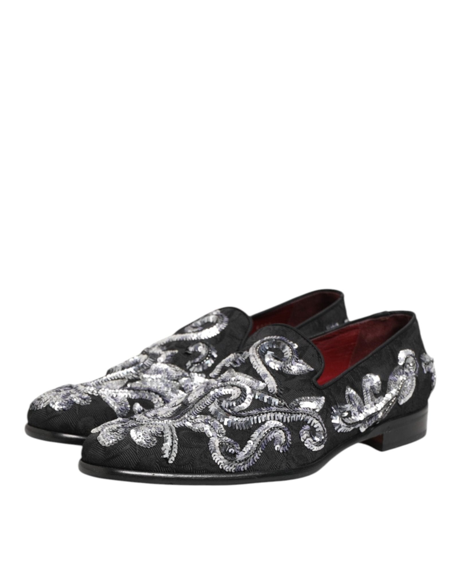 Dolce & Gabbana Black Silver Sequined Loafers Men Dress Shoes – EU44/US11 par Dolce & Gabbana | Disponible sur Sandy Store ByNet