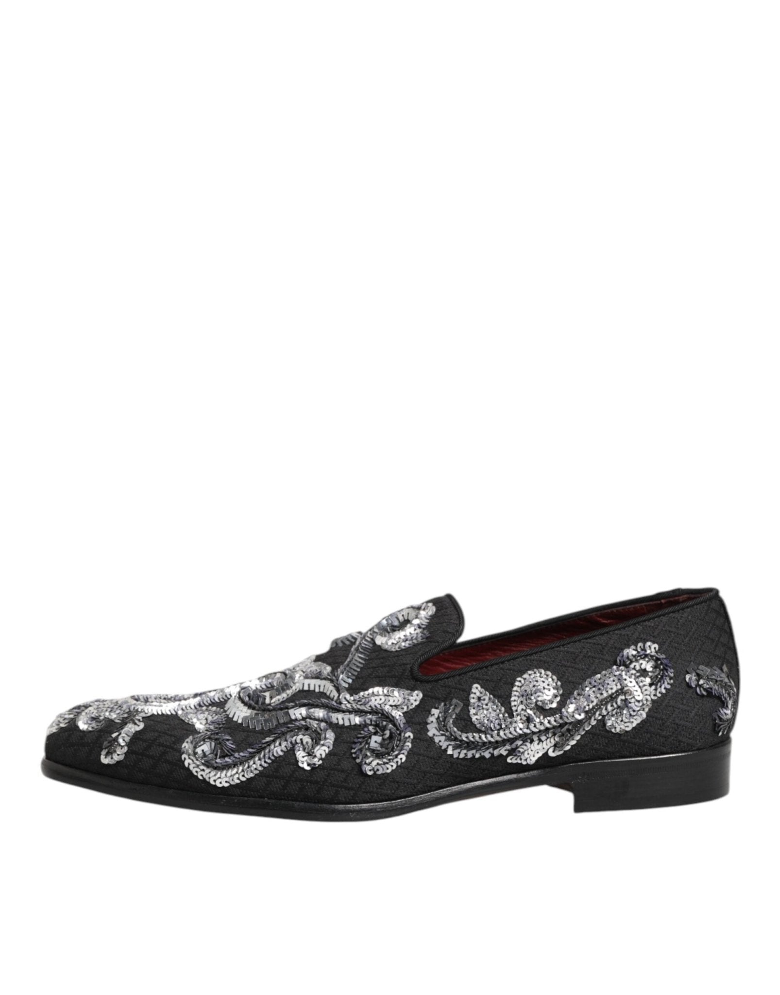 Dolce & Gabbana Black Silver Sequined Loafers Men Dress Shoes – EU44/US11 par Dolce & Gabbana | Disponible sur Sandy Store ByNet