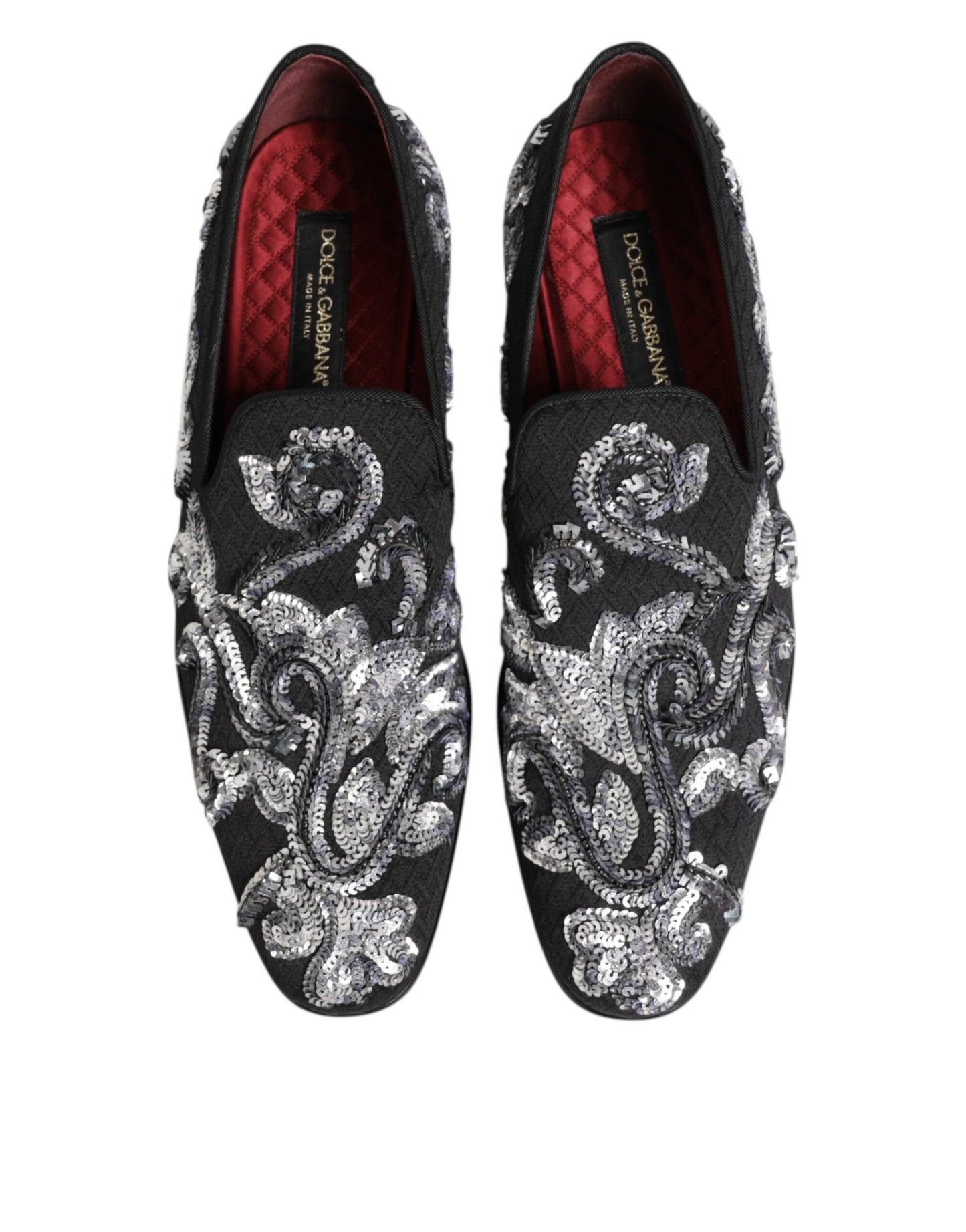 Dolce & Gabbana Black Silver Sequined Loafers Men Dress Shoes – EU44/US11 par Dolce & Gabbana | Disponible sur Sandy Store ByNet
