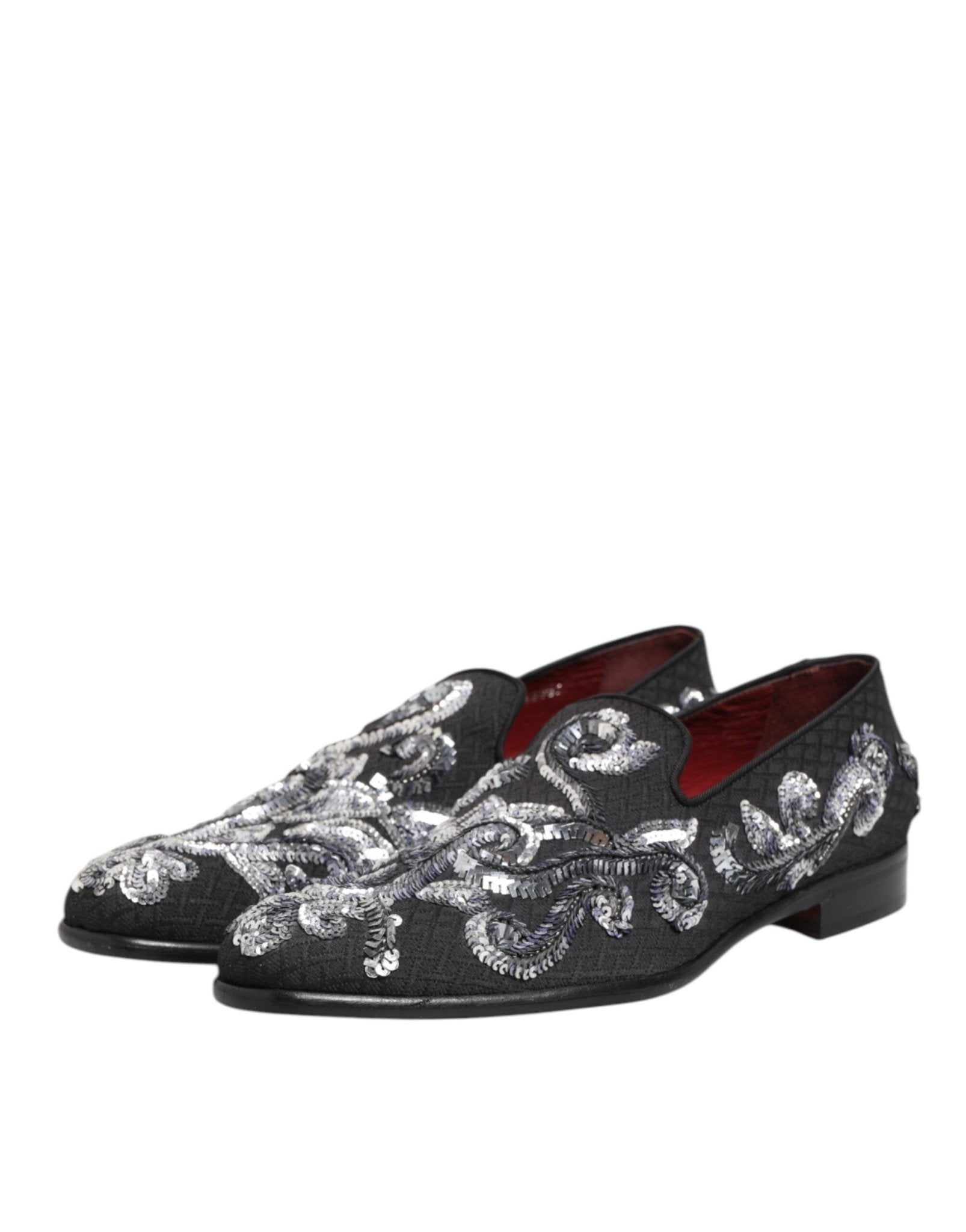 Dolce & Gabbana Black Silver Sequined Loafers Men Dress Shoes – EU44/US11 par Dolce & Gabbana | Disponible sur Sandy Store ByNet