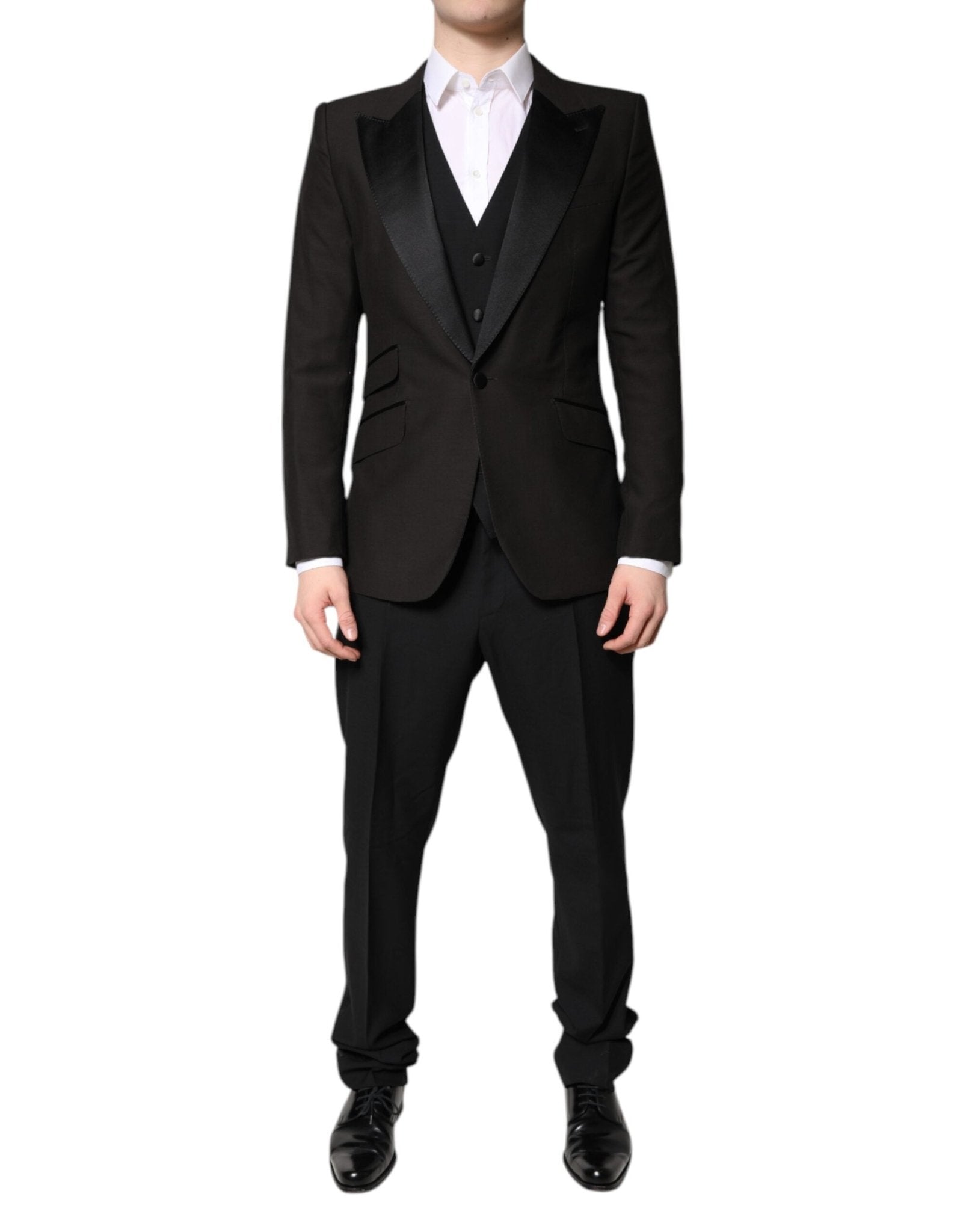 Dolce & Gabbana Black Single Breasted Formal 3 Piece Suit – IT52 | XL par Dolce & Gabbana | Disponible sur Sandy Store ByNet