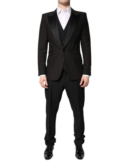 Dolce & Gabbana Black Single Breasted Formal 3 Piece Suit – IT52 | XL par Dolce & Gabbana | Disponible sur Sandy Store ByNet