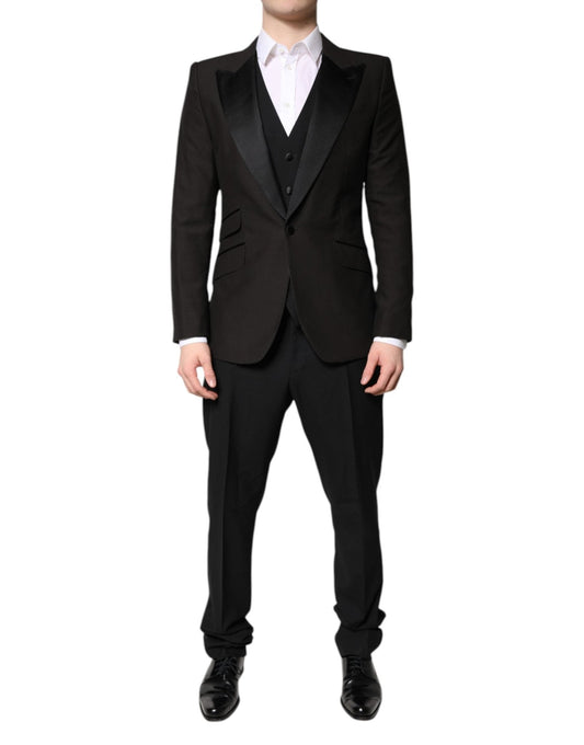 Dolce & Gabbana Black Single Breasted Formal 3 Piece Suit – IT52 | XL par Dolce & Gabbana | Disponible sur Sandy Store ByNet