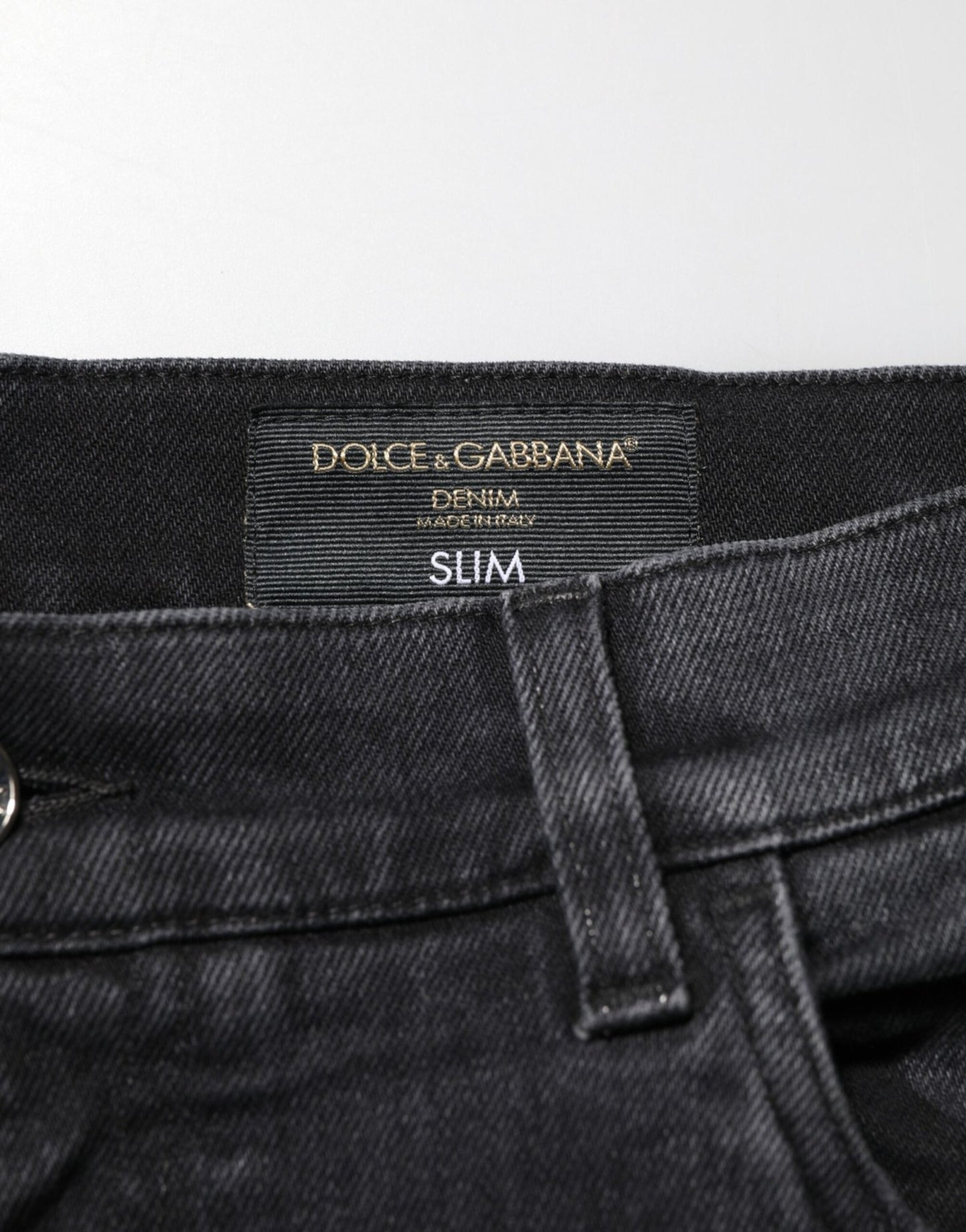 Dolce & Gabbana Black Slim Fit Stretch Men Denim Pants Jeans – IT50 | L par Dolce & Gabbana | Disponible sur Sandy Store ByNet